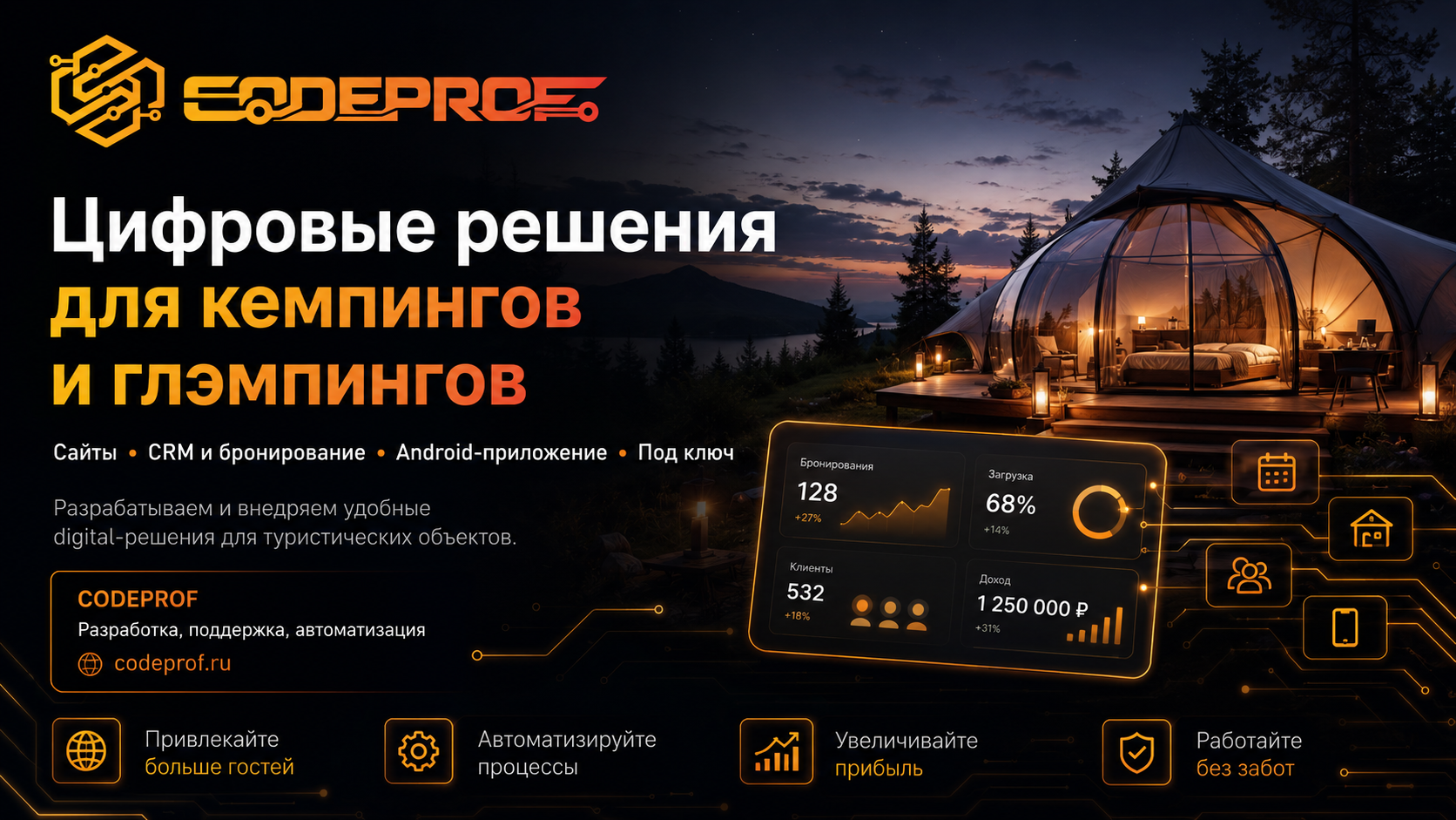 Управляете кемпингом, глэмпингом или базой отдыха?