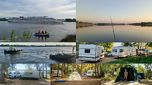 Кемпинг «Лесной» на берегу реки Волги в Астраханской области